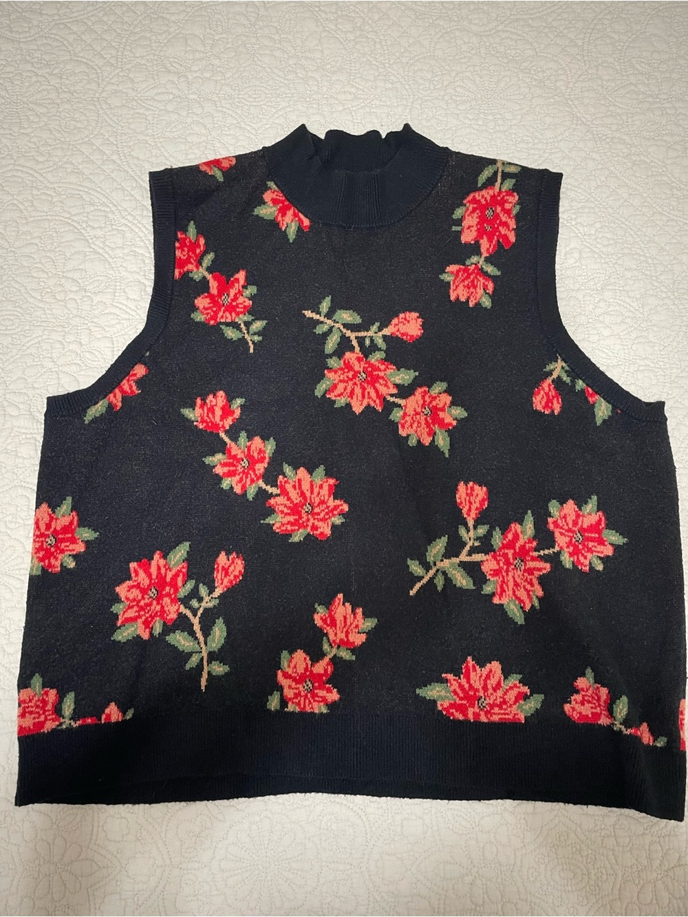 Draper James Floral Knit Sleeveless Sweater Vest